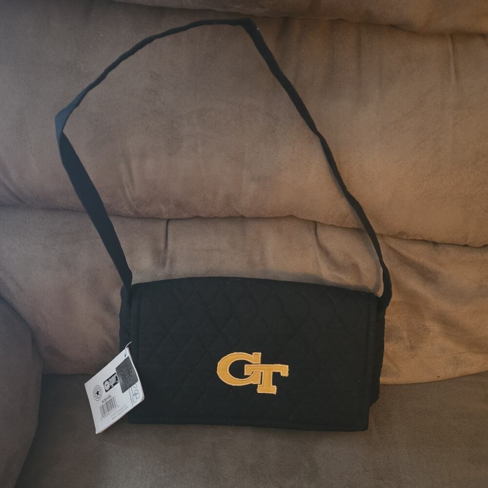 Georgia Tech Yellow Jackets Blanket Tote Bag Picnic Time Black Quilted NWT NCAA